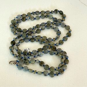 One of a kind Labradorite beaded 42” Necklace